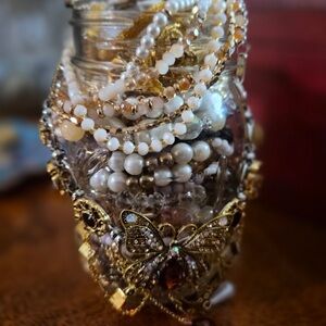 Jewelry Jar - gold tone